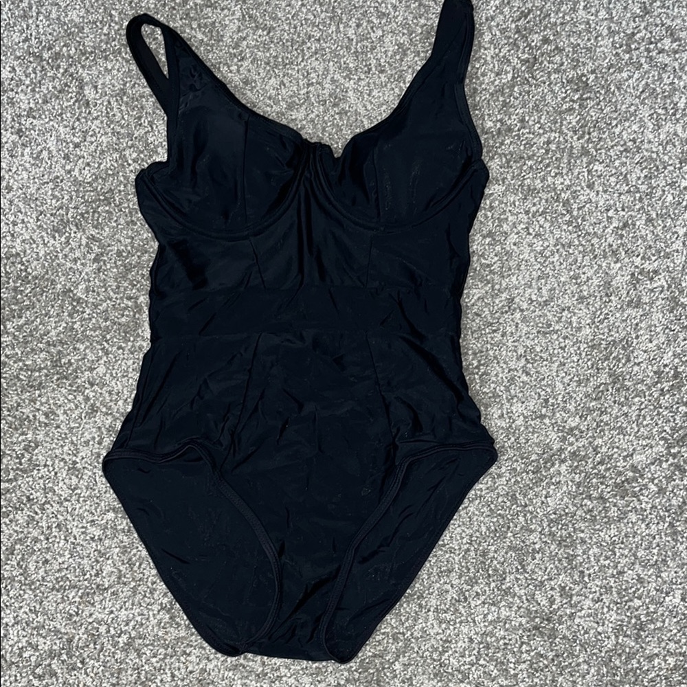 Kala Cherie Elegant Black One-Piece Swimsuit size Small EUC